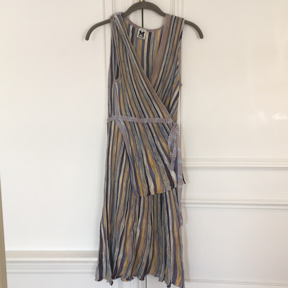 M by Missoni Tan and Brown Asymmetrical Sundress